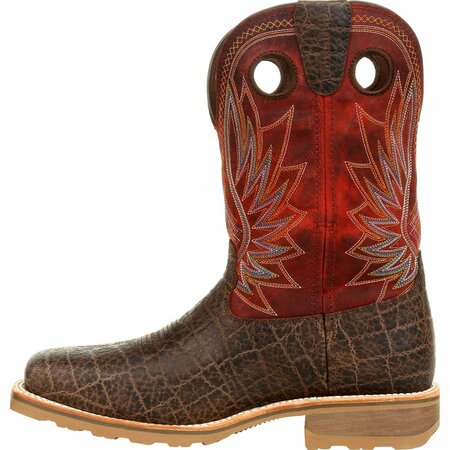 Durango Maverick Pro Steel Toe Waterproof Western Work Boot, SAFARI ELEPHANT/CRIMSON, W, Size 11 DDB0301